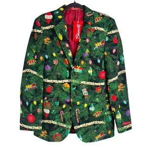 NWT‎ Shinesty The Christmas Tree Camo Blazer Ugly Tacky Christmas 38 New